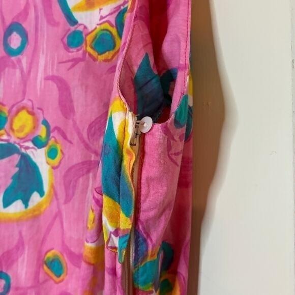 Sun Dress Vintage 16 Pink Floral 1960s-1970s Donna Lee of California Coastal‎ - Picture 7 of 9